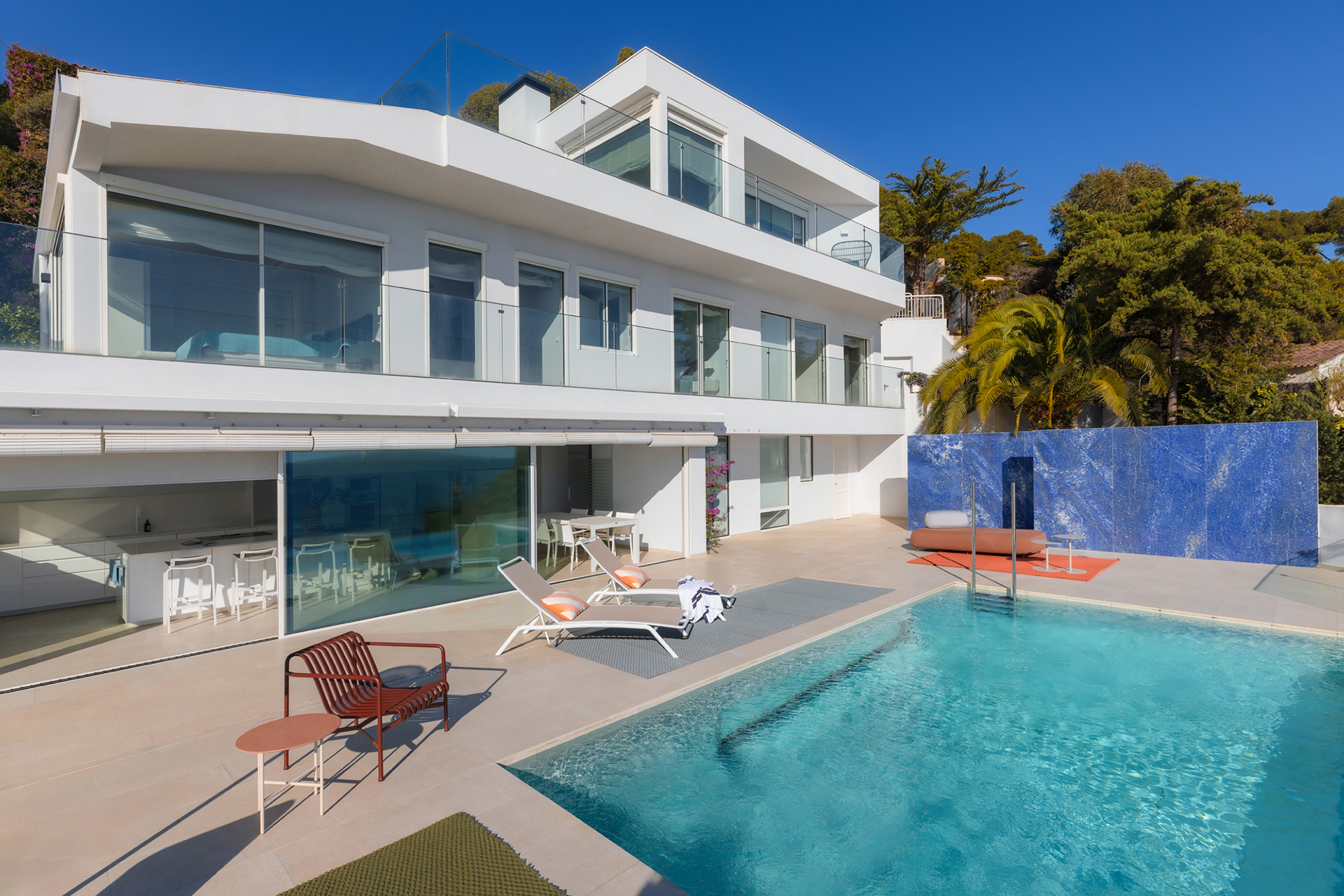The seafront house at Tamariu with its infinity pool above the Costa Brava