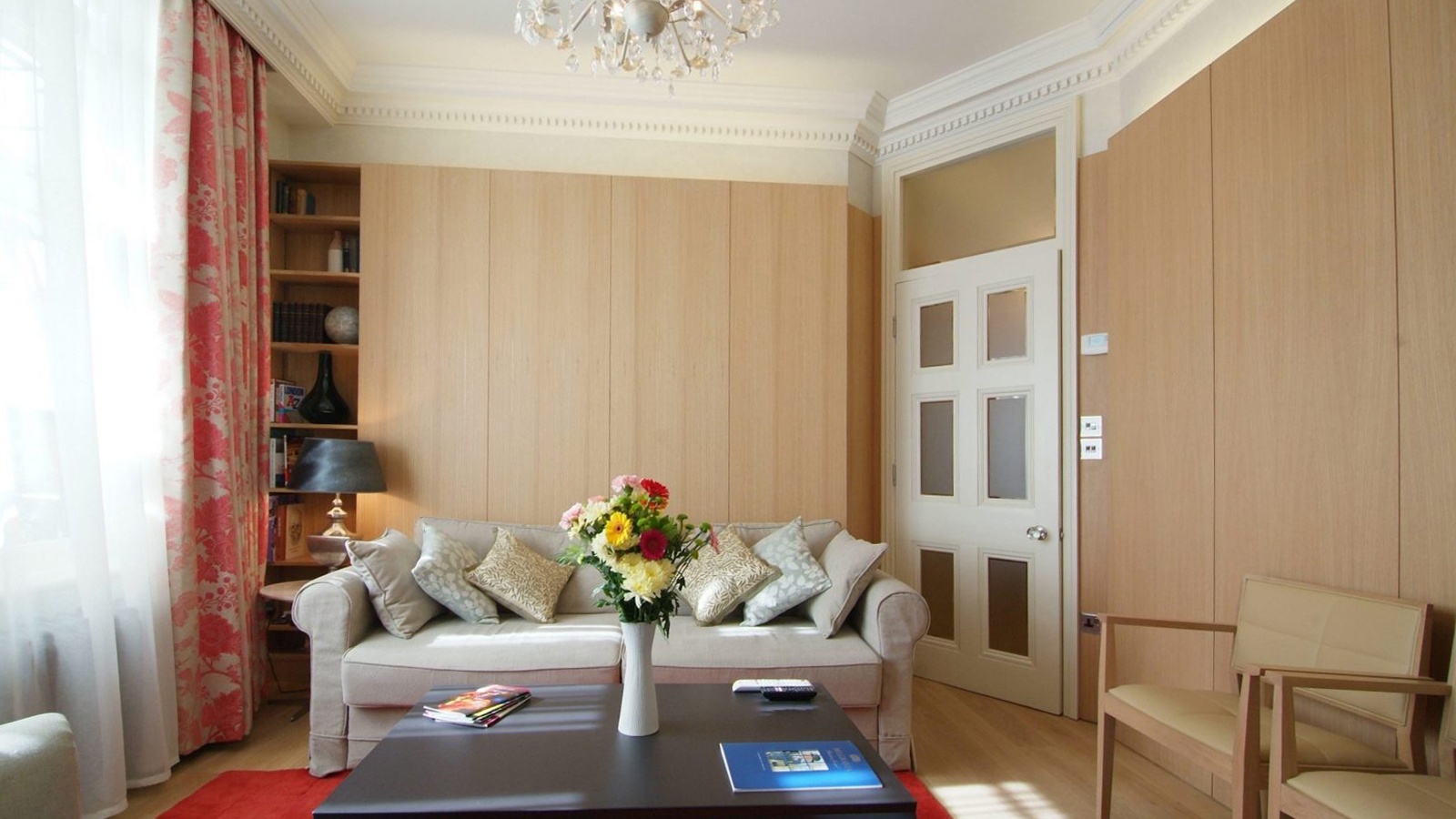 Living room of the Chelsea flat