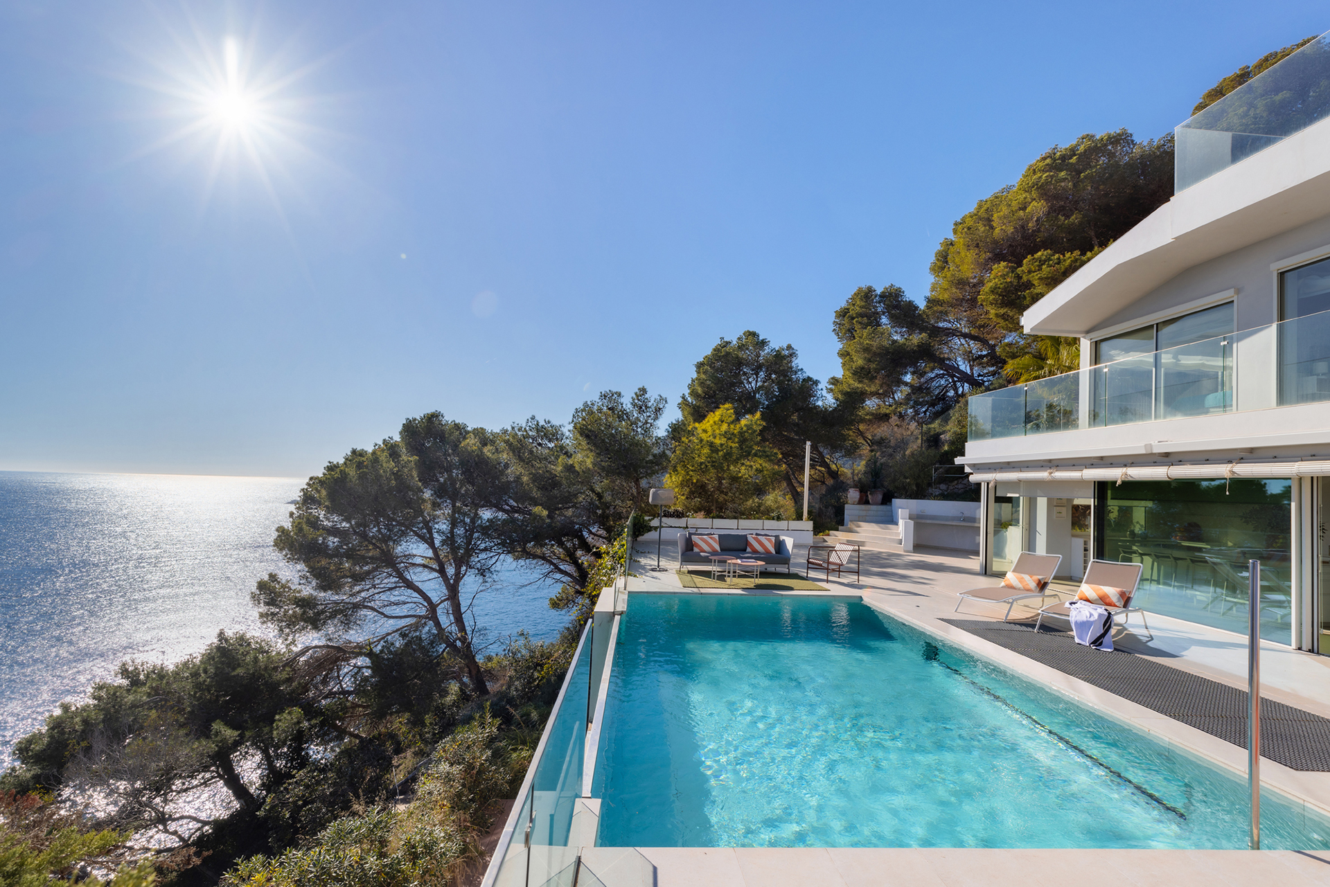 Pool terrace at the Tamariu house